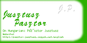 jusztusz pasztor business card